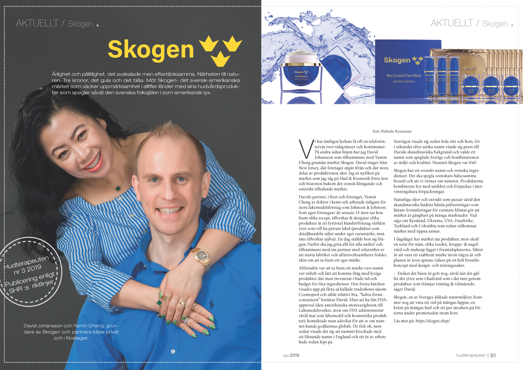 Svenska Hudterapeuters Riksorganisation article: Skogen brand story